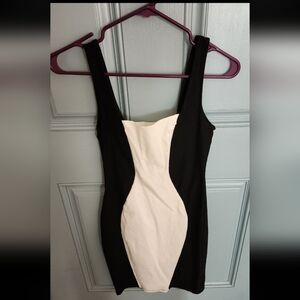 The Boutique Black and White Mini Dress